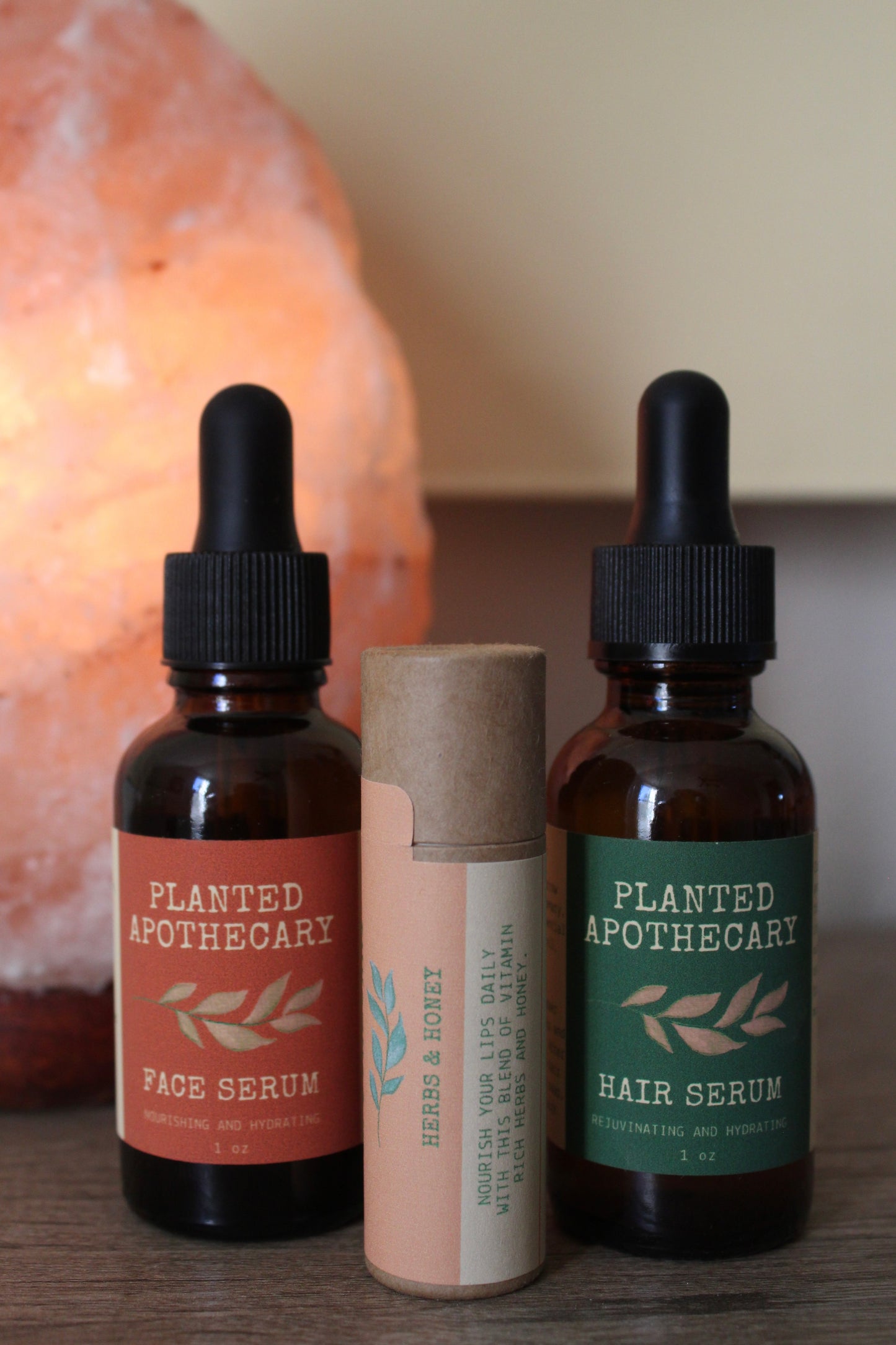 Body Care Trio; Lip balm, Hair Serum, Face Serum