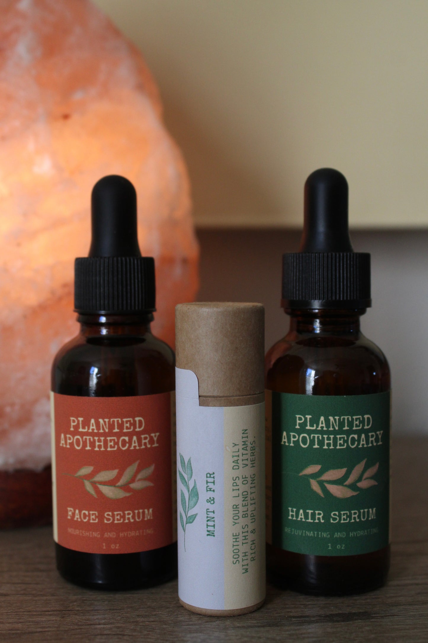 Body Care Trio; Lip balm, Hair Serum, Face Serum